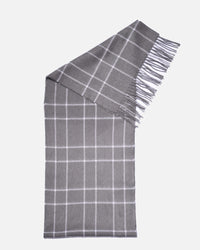 Écharpe en cachemire à carreaux fins gris