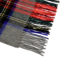 Cashmere scarf tartan red gray