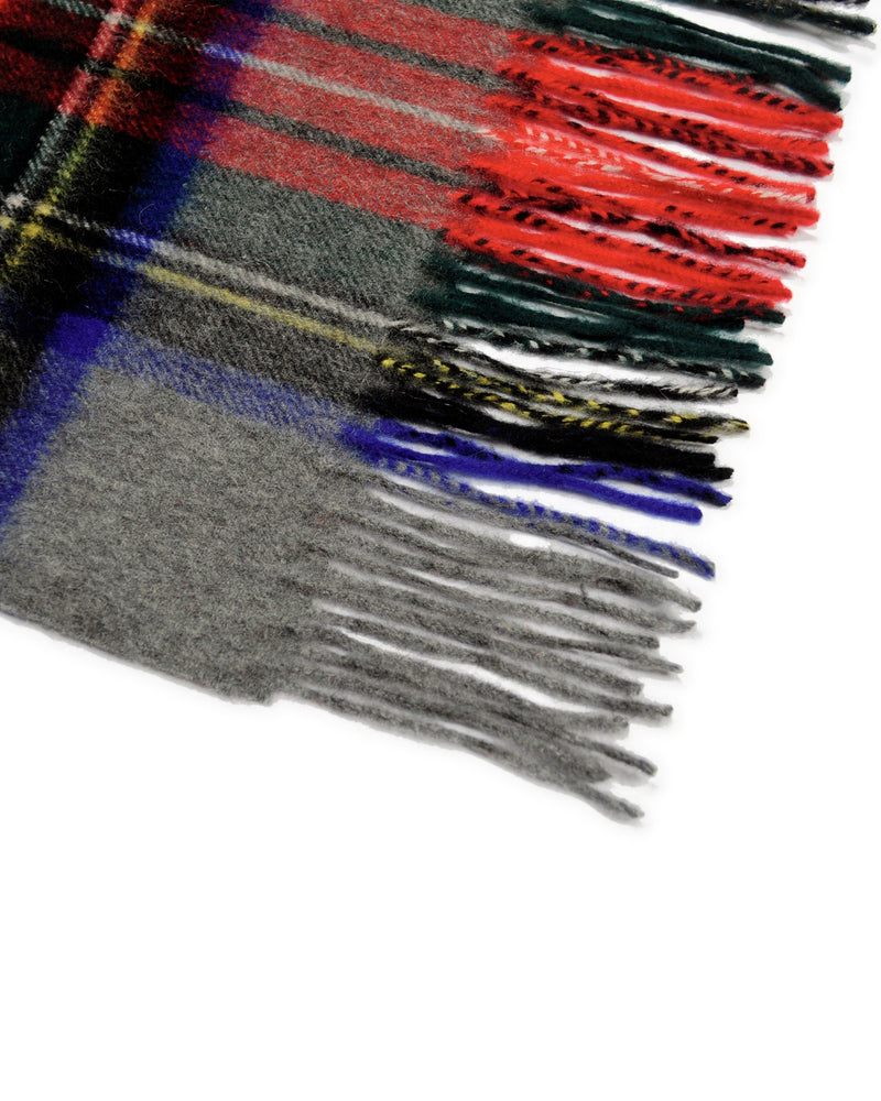 Cashmere scarf tartan red gray