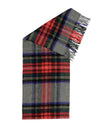 Cashmere scarf tartan red gray