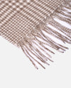 Cashmere scarf houndstooth beige