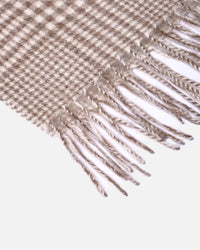 Cashmere scarf houndstooth beige