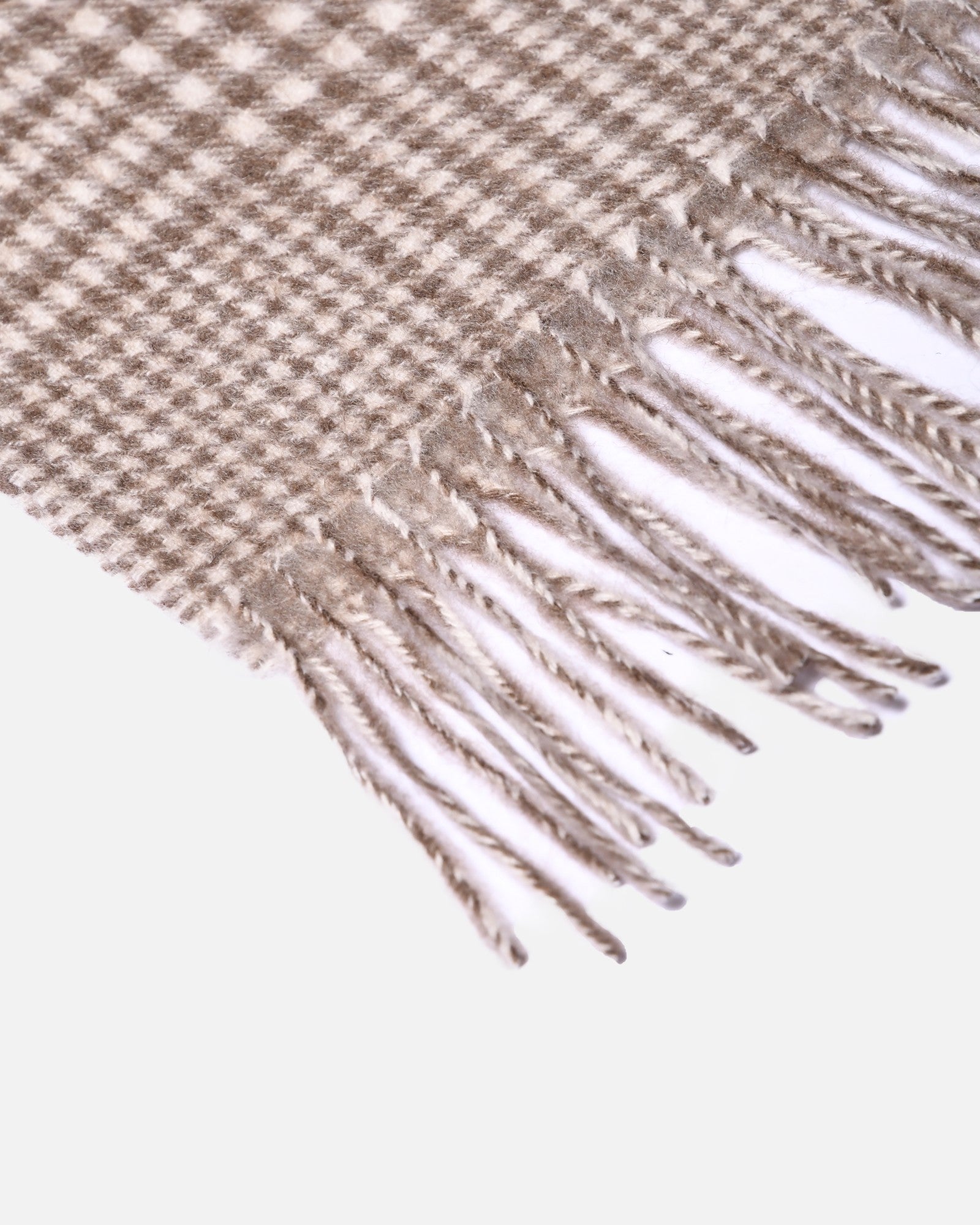 Cashmere scarf houndstooth beige
