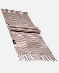 Cashmere scarf houndstooth beige