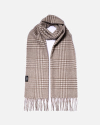 Cashmere scarf houndstooth beige