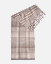 Cashmere scarf houndstooth beige