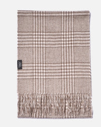 Cashmere scarf houndstooth beige