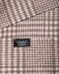 Cashmere scarf houndstooth beige