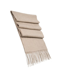 Écharpe de cachemire unie Nature claire