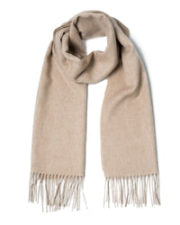 Écharpe de cachemire unie Nature claire