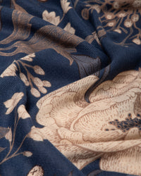 Large fashion scarf Cashmere Feeling 130x130cm Floral blue