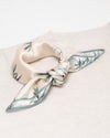 Silk scarf square bamboo and butterfly 53x53 white