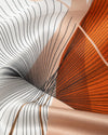 Silk scarf square abstract lines 53x53 white orange
