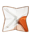 Silk scarf square abstract lines 53x53 white orange