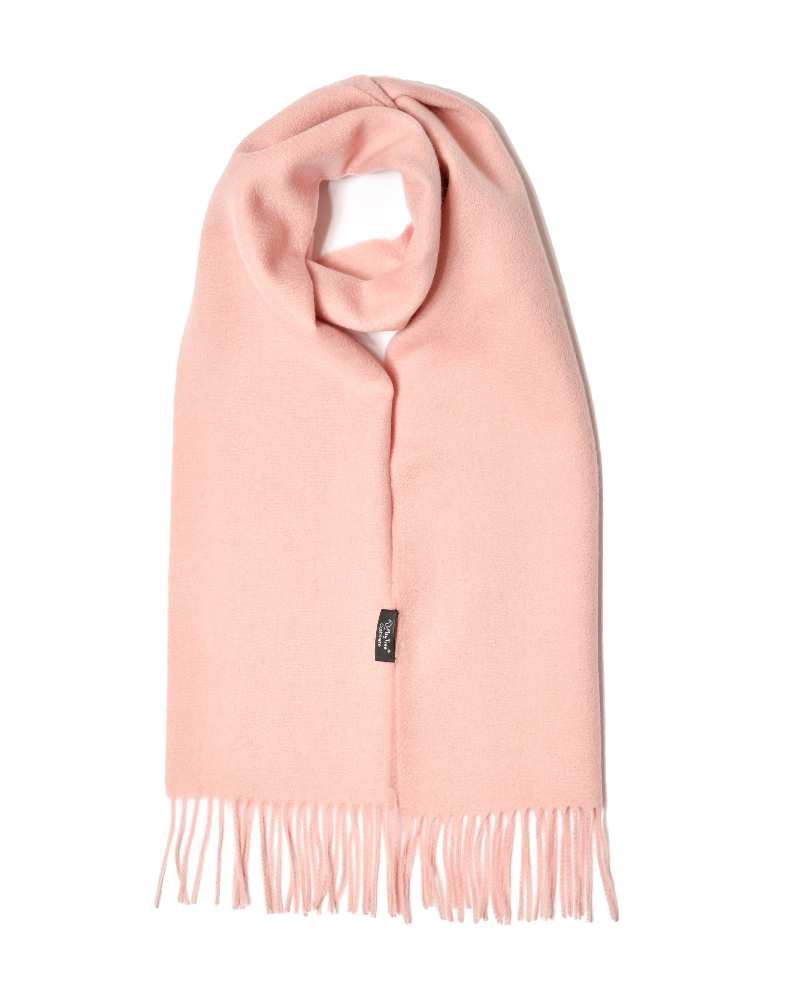 Echarpe 100% cachemire, 180 x 30, tissée, uni rose