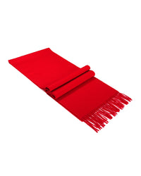 Écharpe de cachemire rouge unie
