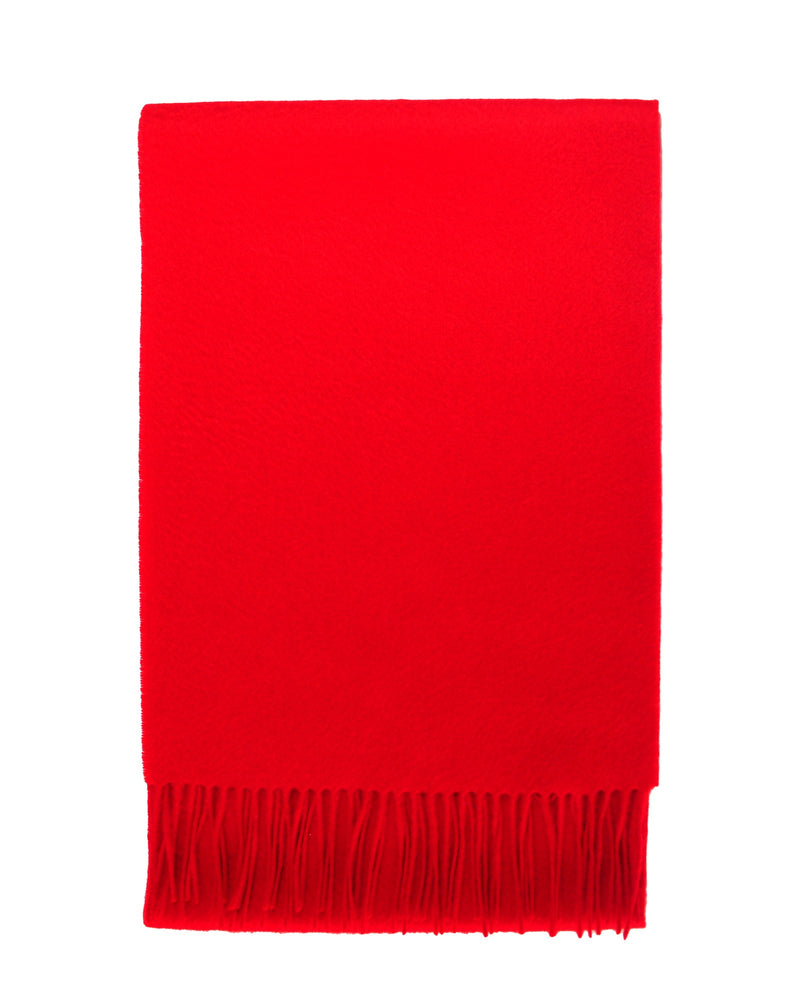 Écharpe de cachemire rouge unie