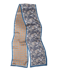 Seidenschal beidseitig, Paisley blau, 16 x 145 cm