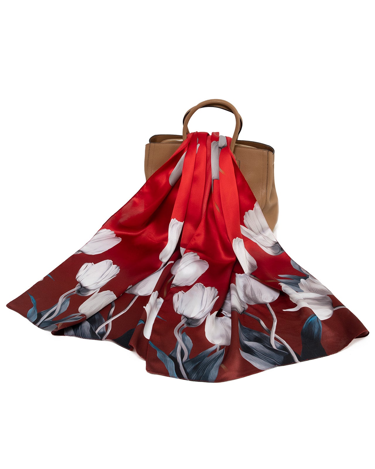 Seidenschal Tulpen rot