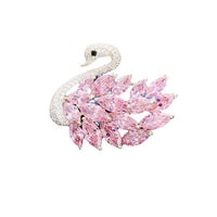 Swan" brooch, pink