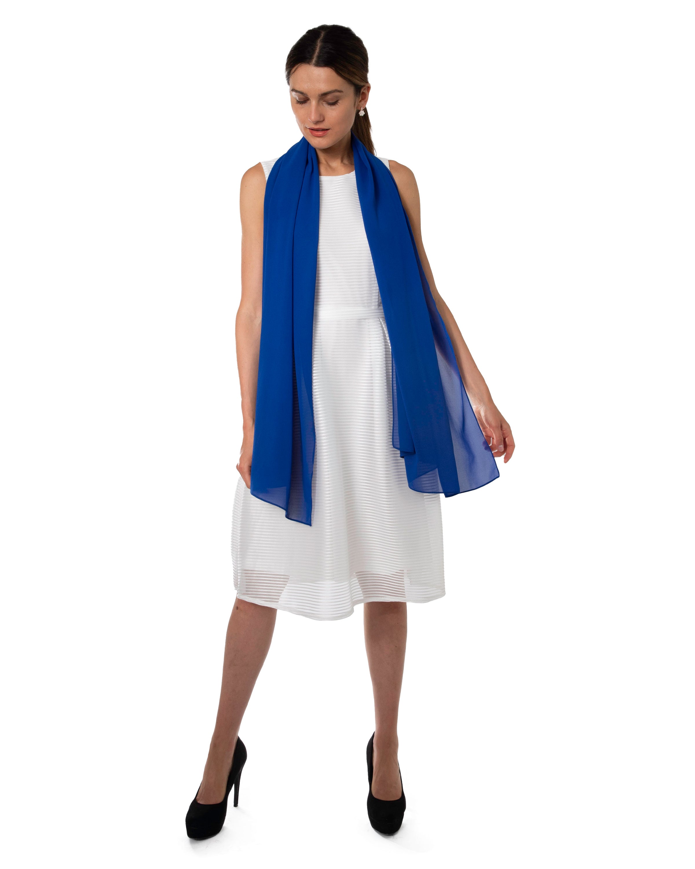 Chiffon Schal einfarbig