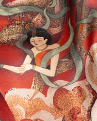 Foulard en soie carré 70x70, Fées volantes