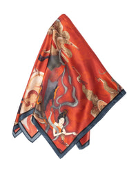 Foulard en soie carré 70x70, Fées volantes
