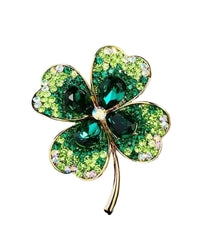 Clover" brooch, green