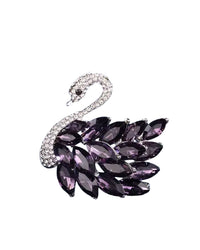 Swan" brooch, purple