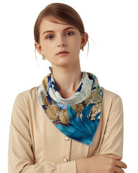 Seidentuch Premium Twill-Seide quadratisch 64x64cm, Sky Garden bei Nacht