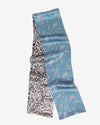 Seidenschal schmal, Paisley, blau, schwarz weiß, beiseitig 16 x 145 cm, Sommerschal