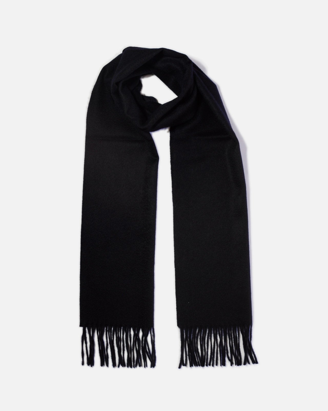 Echarpe 100% cachemire, 180 x 30, tissée, uni bleu marine