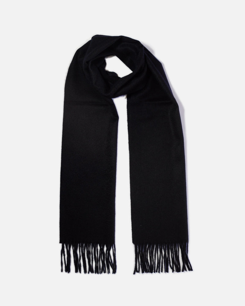 Echarpe 100% cachemire, 180 x 30, tissée, uni bleu marine