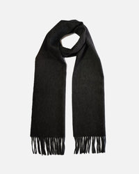 Echarpe 100% cachemire, 180 x 30, tissée, uni gris anthracite