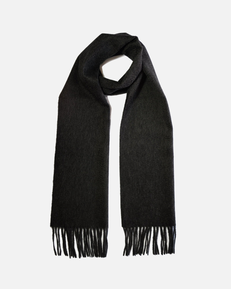 Echarpe 100% cachemire, 180 x 30, tissée, uni gris anthracite