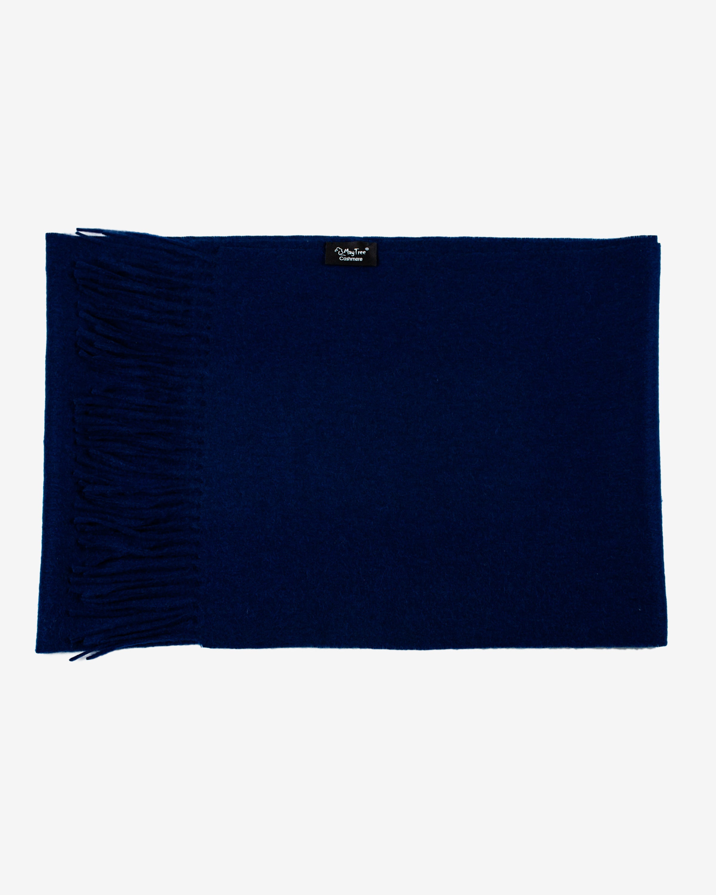 Echarpe 100% cachemire, 180 x 30, tissée, uni bleu marine