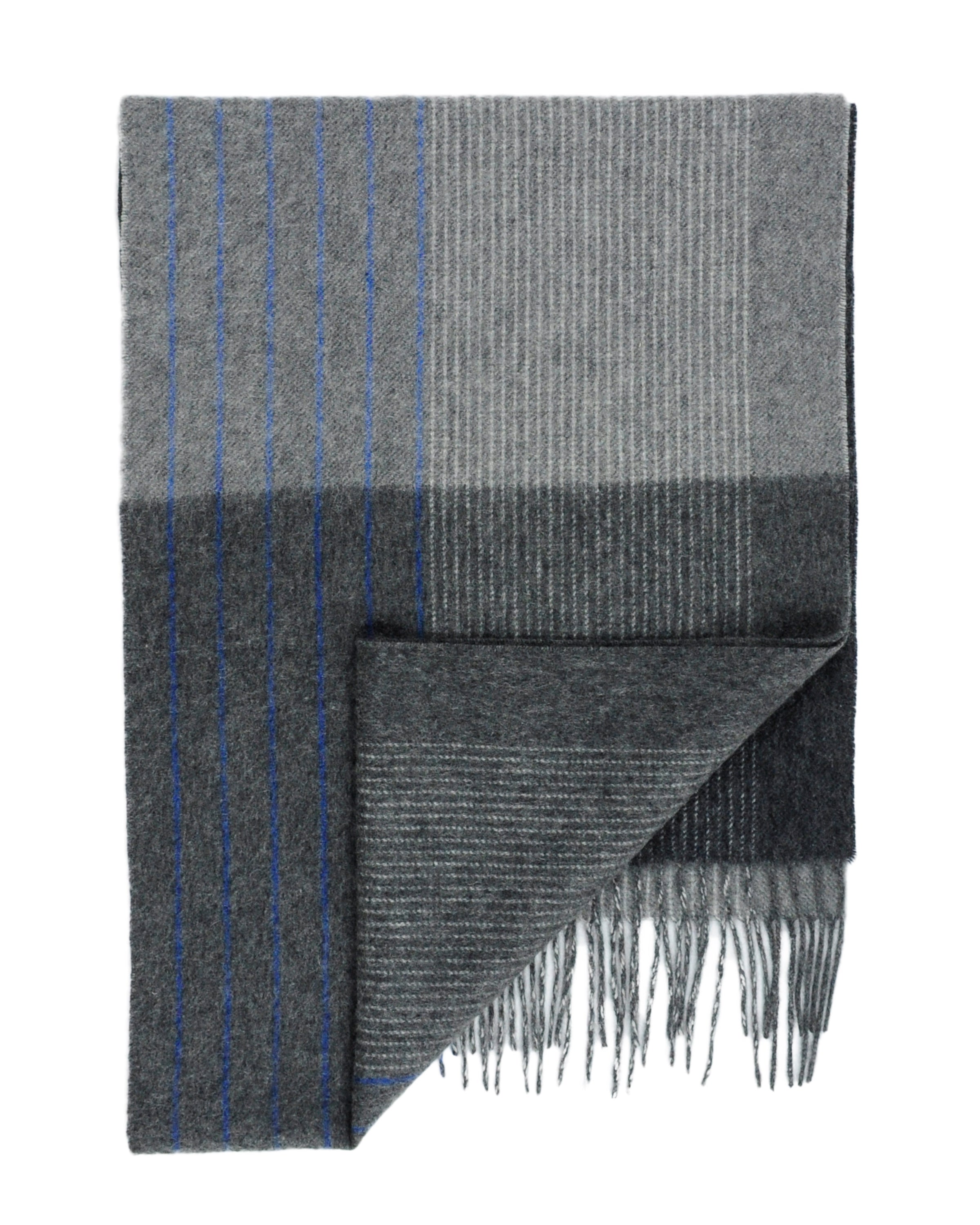 zweifarbiger Kaschmirschal grau