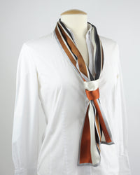 schmaler Seidenschal caramel, beige, weiss, schwarz