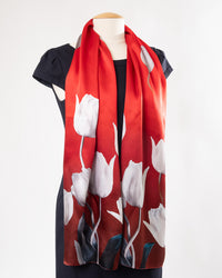 Seidenschal Tulpen rot