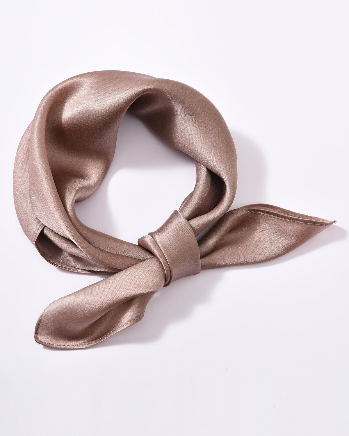 Seidentuch quadratisch einfarbig 53x53 taupe
