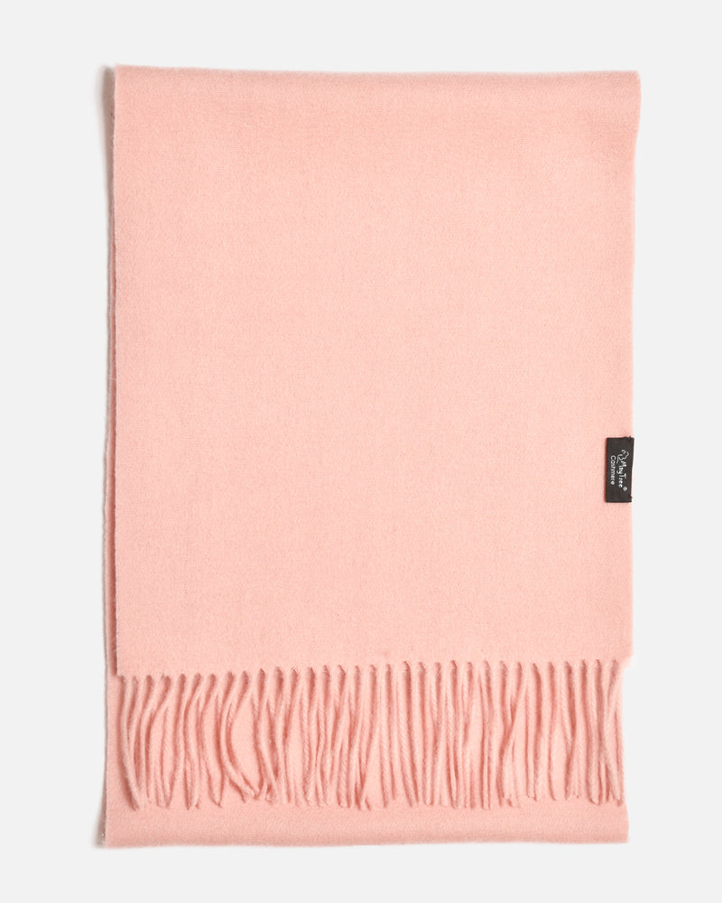 Echarpe 100% cachemire, 180 x 30, tissée, uni rose