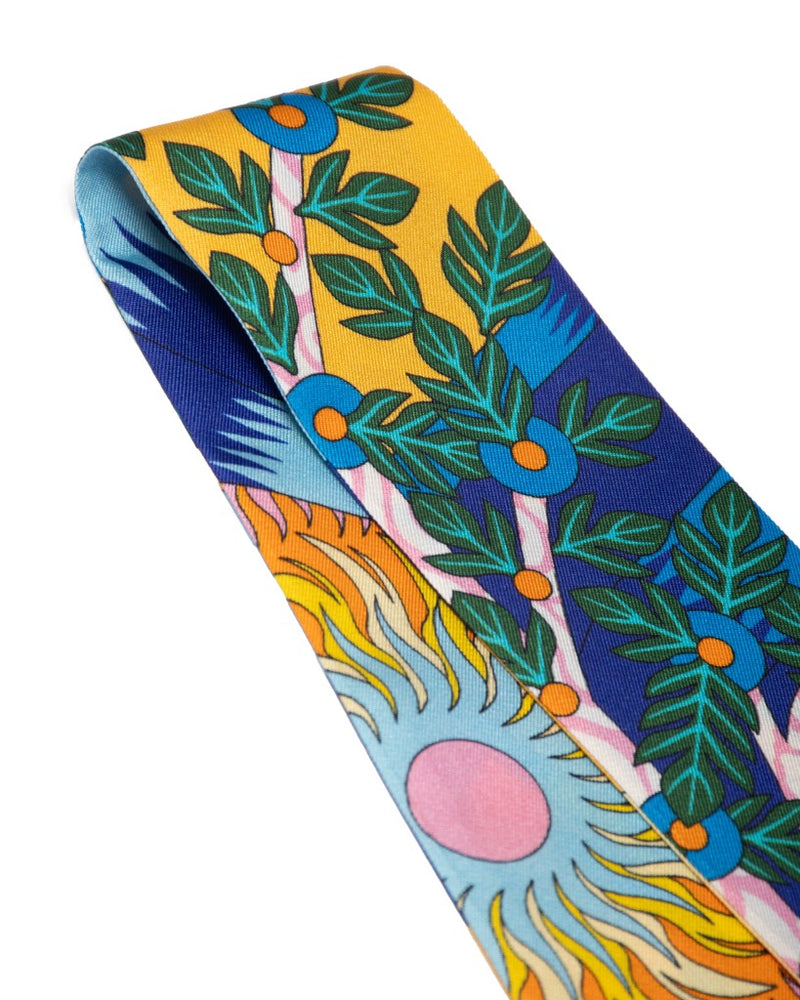 Seidenbandeau schmal beidseitig, Pegasus  5 x 88 cm