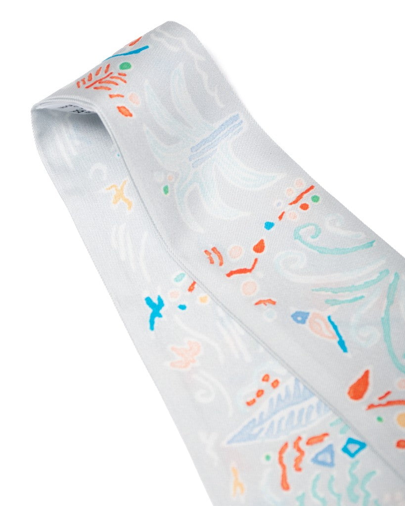 Seidenbandeau schmal beidseitig, playground  5 x 88 cm