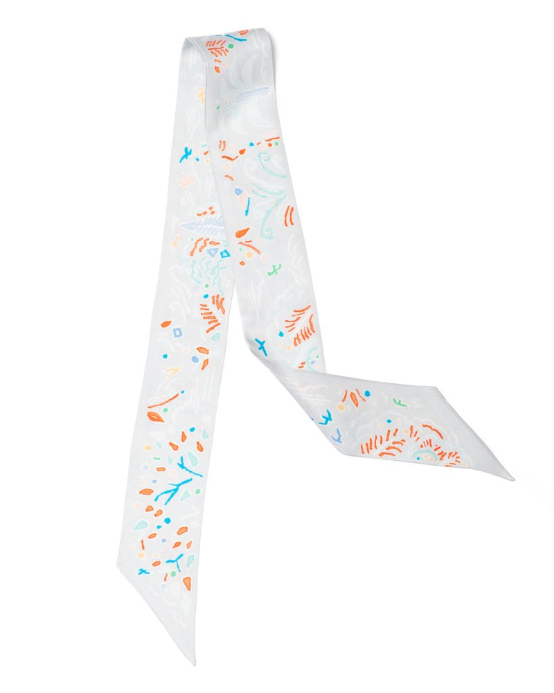 Seidenbandeau schmal beidseitig, playground  5 x 88 cm