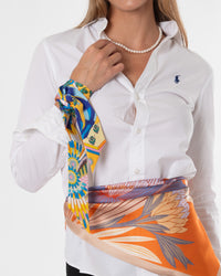 Seidenbandeau schmal beidseitig, Pegasus  5 x 88 cm