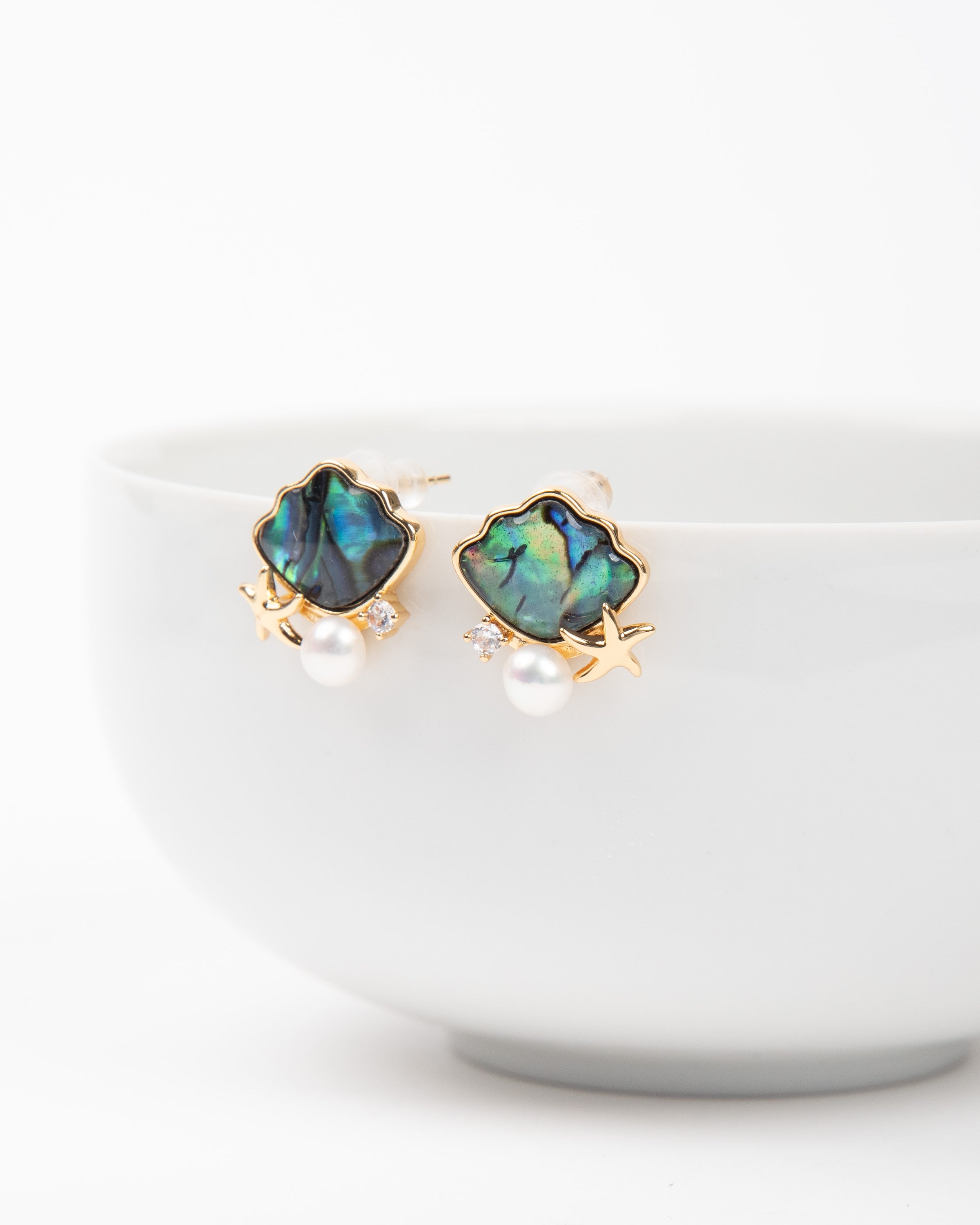 Boucles d'oreilles ormeau perle étoile de mer