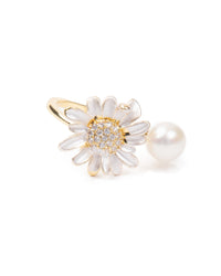 Ring Margaritenblüte mit Perle