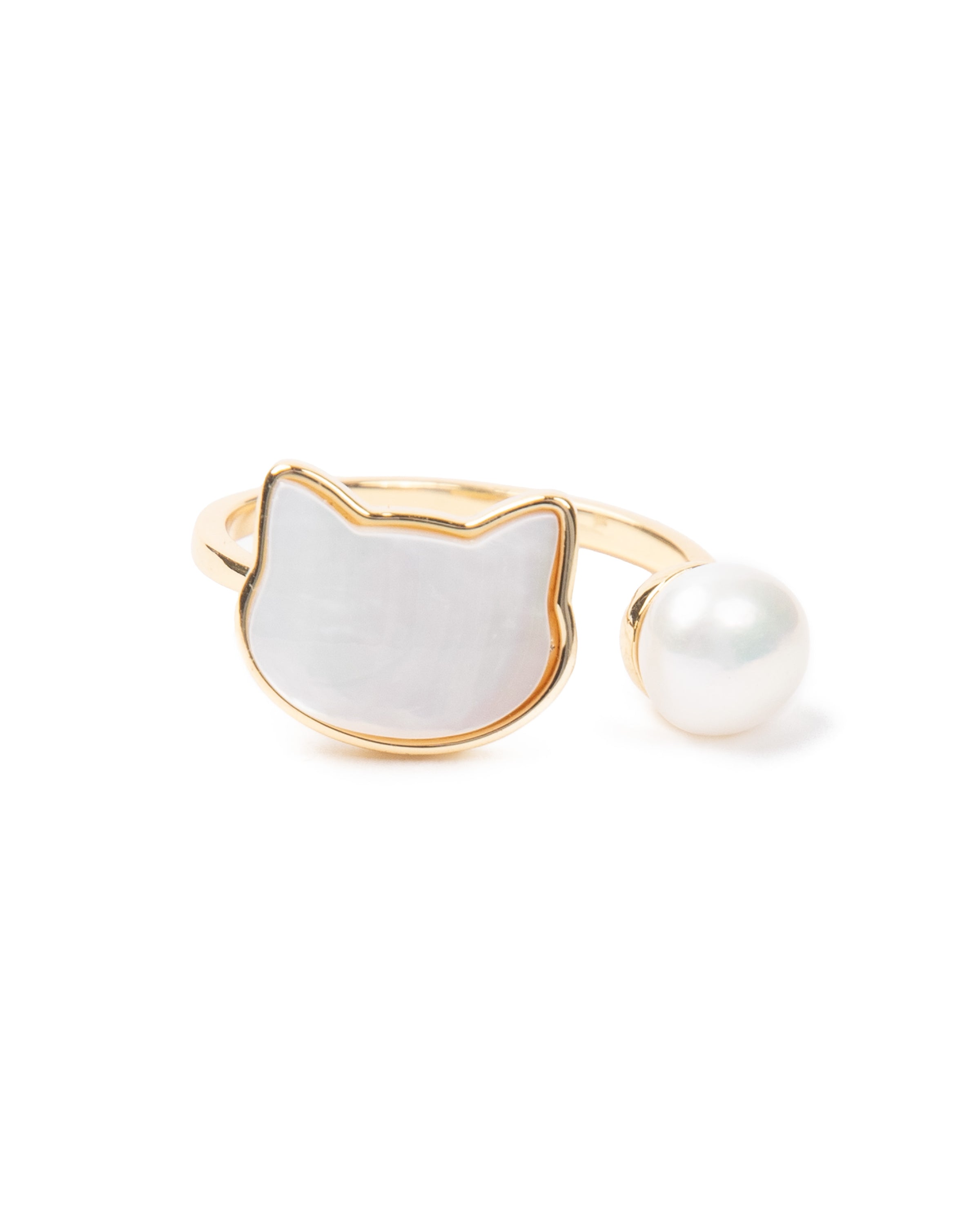 Ring Katze mit Perle