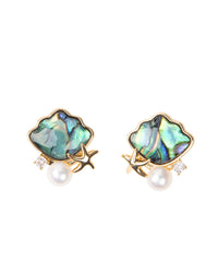 Boucles d'oreilles ormeau perle étoile de mer
