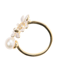 Ring Margaritenblüte mit Perle